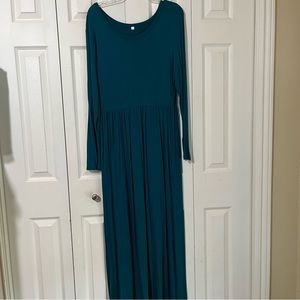 Green maxi dress, size Large, EUC